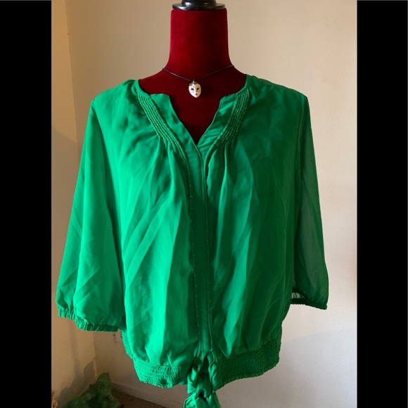 Tops - Green 2 piece tank/top size 14W